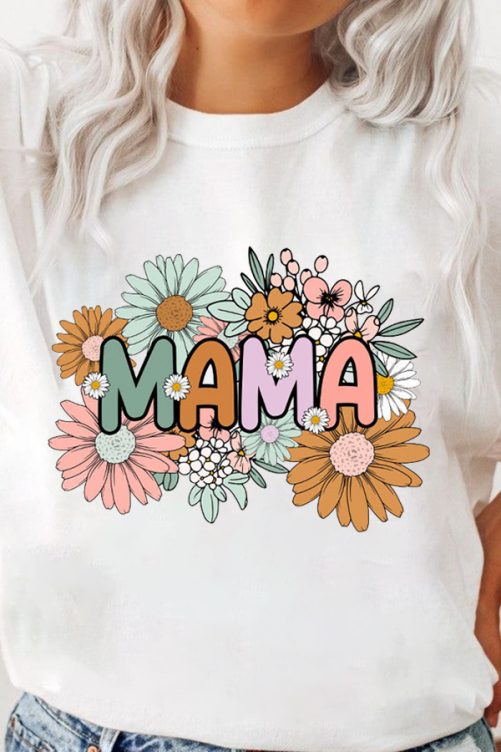 Funny Mom T shirt Floral Mama Gift For Mom 4