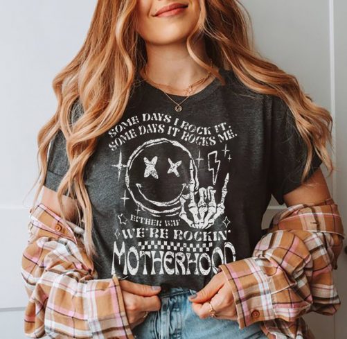 Funny Mom T shirt Motherhood Some Days I Rock It 3