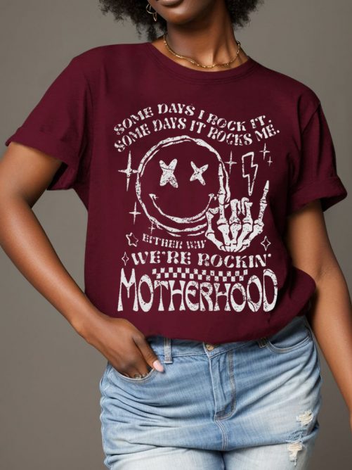 Funny Mom T shirt Motherhood Some Days I Rock It 5