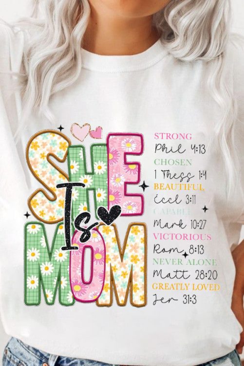 Funny Mom T shirt She Is Mom Strong Chosen Gift For Mom 1
