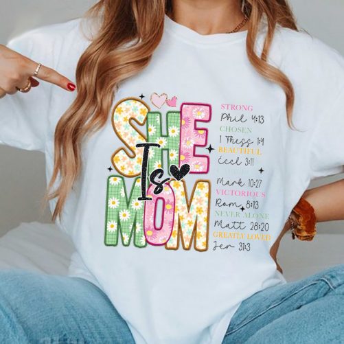 Funny Mom T shirt She Is Mom Strong Chosen Gift For Mom 2