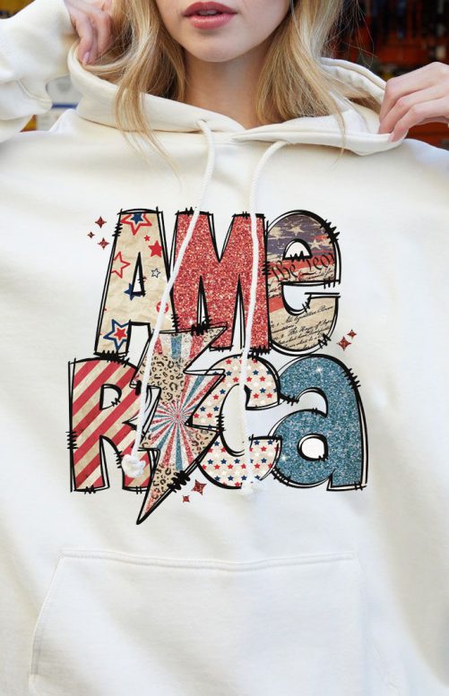 Independence Day Hoodie America Glitter 2