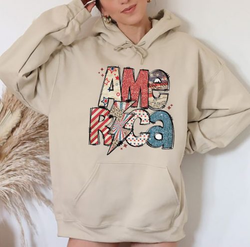 Independence Day Hoodie America Glitter 4