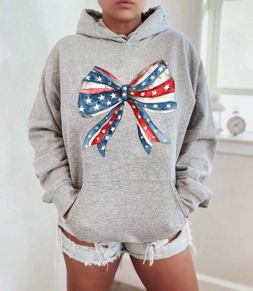 Independence Day Hoodie American Flag Bow tie 2