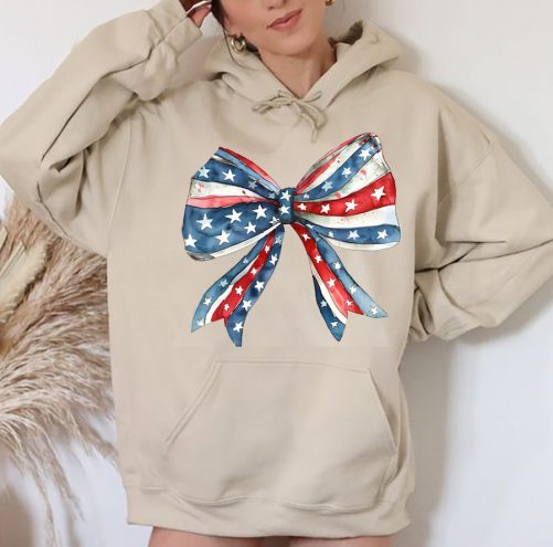 Independence Day Hoodie American Flag Bow tie 3