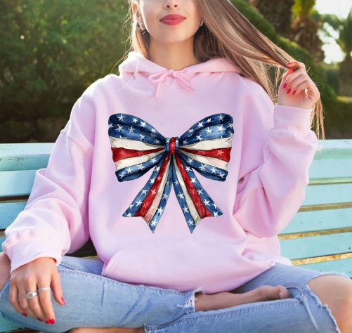 Independence Day Hoodie American Flag Bow tie Hoodie 1