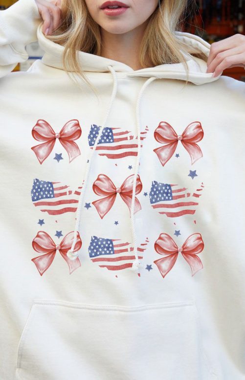 Independence Day Hoodie Coquette American Flag 2