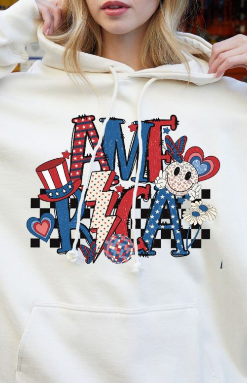 Independence Day Hoodie Retro America Lightning Bolt 2