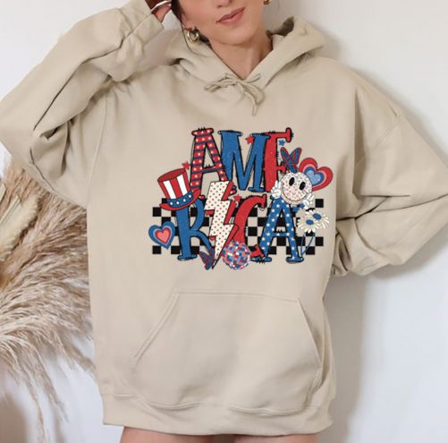 Independence Day Hoodie Retro America Lightning Bolt 5