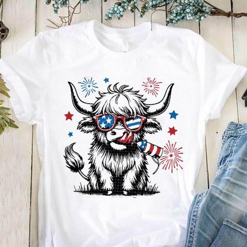 Independence Day T shirt 4th July Heifer 2