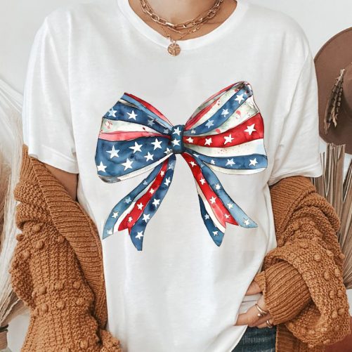 Independence Day T shirt American Flag Bow tie 3