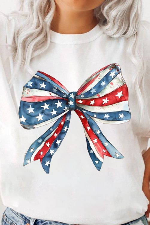 Independence Day T shirt American Flag Bow tie 4
