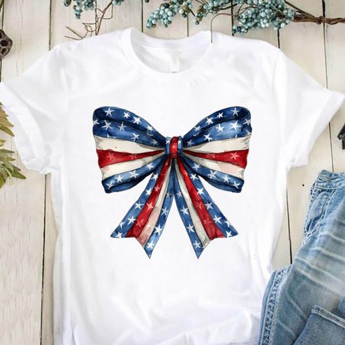 Independence Day T shirt American Flag Bow tie T shirt 1