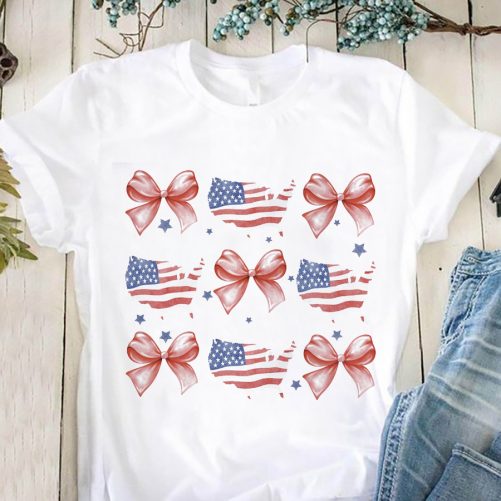 Independence Day T shirt Coquette American Flag 1