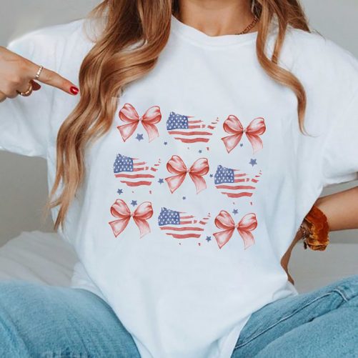 Independence Day T shirt Coquette American Flag 2