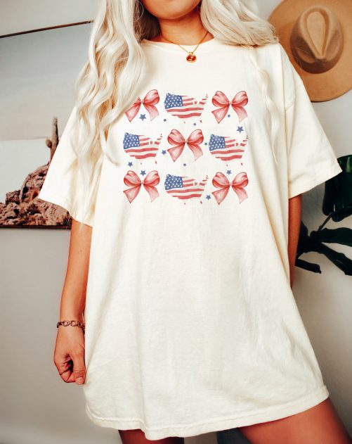 Independence Day T shirt Coquette American Flag 5