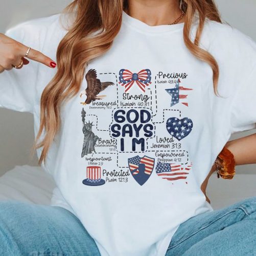 Independence Day T shirt Coquette God Says I Am 4th of July 1