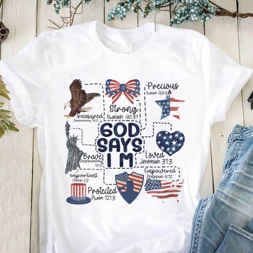 Independence Day T shirt Coquette God Says I Am 4th of July 2