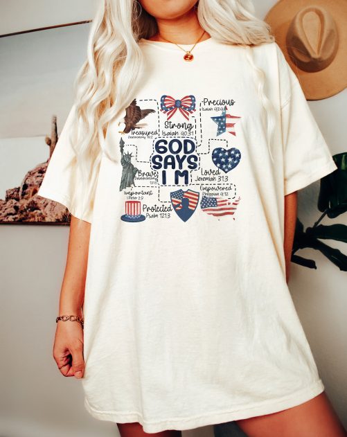 Independence Day T shirt Coquette God Says I Am 4th of July 5