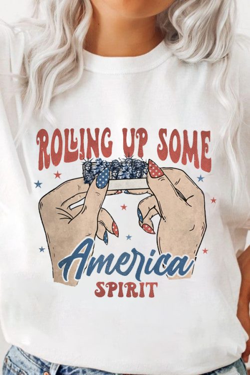 Independence Day T shirt Rolling Up Some America Spirit 1