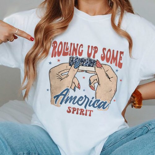 Independence Day T shirt Rolling Up Some America Spirit 4