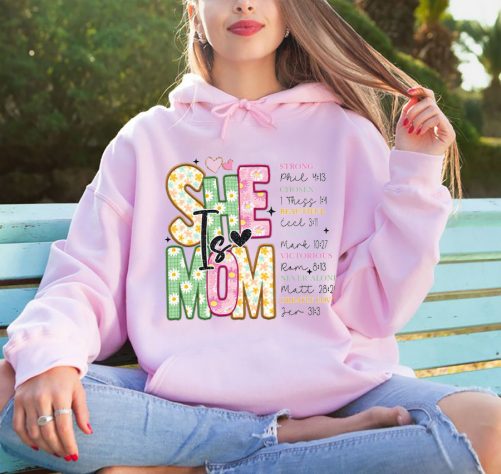 Mom Hoodie She Is Mom Strong Chosen Gift For Mom 4