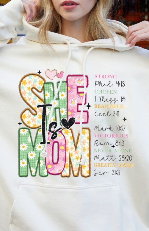Mom Hoodie She Is Mom Strong Chosen Gift For Mom