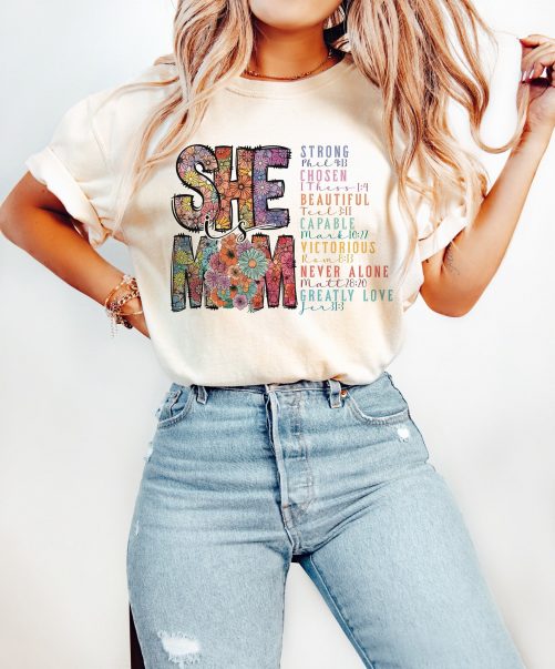 Mom T shirt She Is Mom Gift For Mothers Day 5