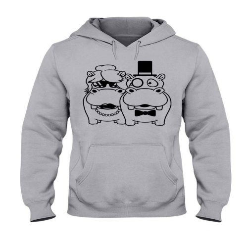 Hippo Wife And Husband Couple Gift Funny Hoodie 1