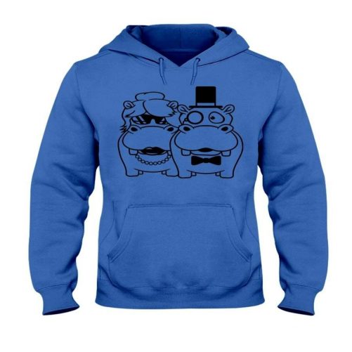 Hippo Wife And Husband Couple Gift Funny Hoodie