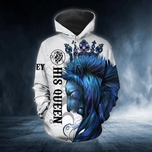 Lion Moon Sun Custom Name All Over Print Valentine Gift Couple Matching 3D Hoodie 1