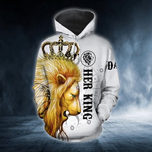 Lion Moon Sun Custom Name All Over Print Valentine Gift Couple Matching 3D Hoodie 2