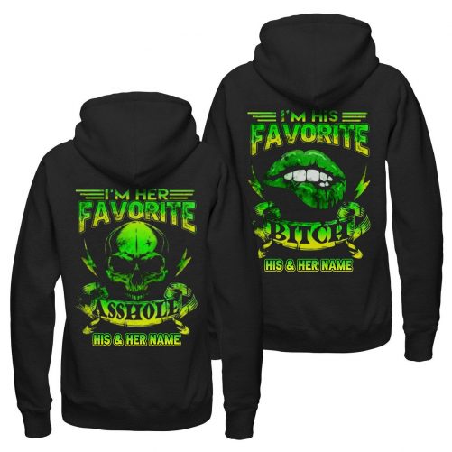 Skull Lip Couple Hoodie I Am Her Favorite Asshole I Am His Favorite Bitch