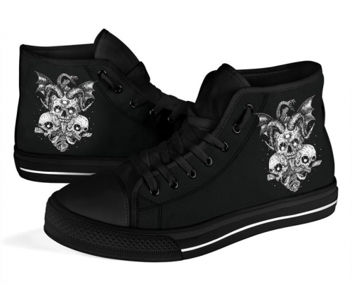 Skull Skull Unisex High Top Shoes Skull Demon Serpent Cross