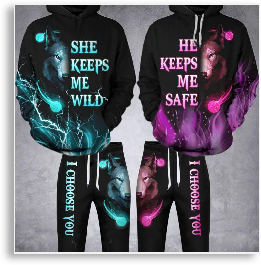 Wolf Hoodie And Sweatpants Set