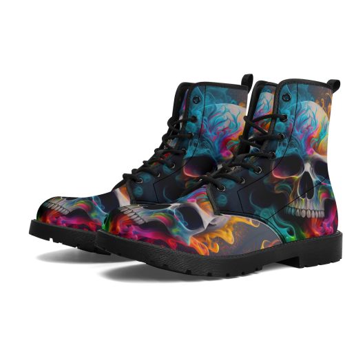 Colorful skull combat boots, 1