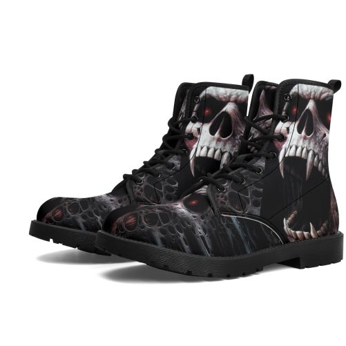 Death grim reaper leather skull boots sho 1