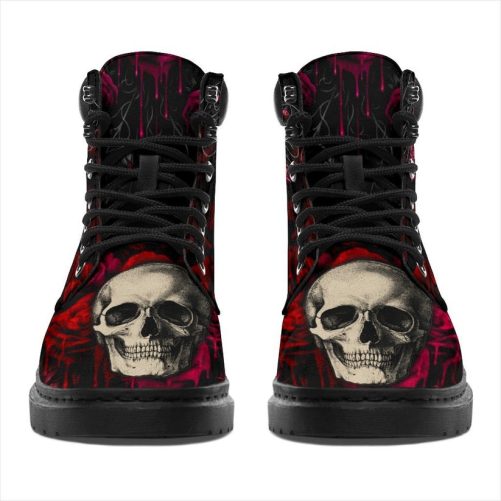Floral Skull Boots Shoes Amazing Gift Idea 1