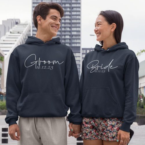 Matching Couple Hoodies Groom And Bridge 1