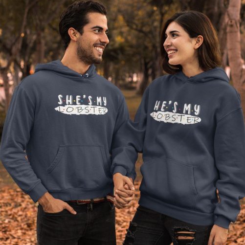 Matching Couple Hoodies He's My Lobster:She's My Lobster