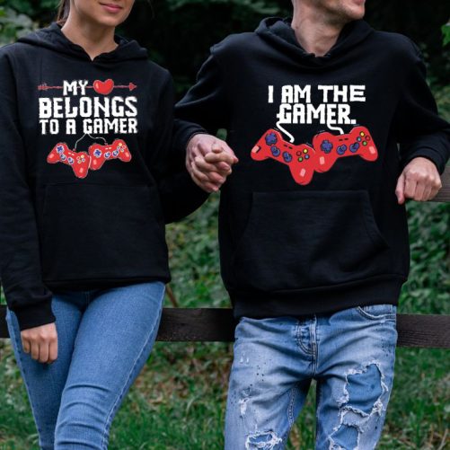 Matching Couple Hoodies My Heart Belong To A Gamer