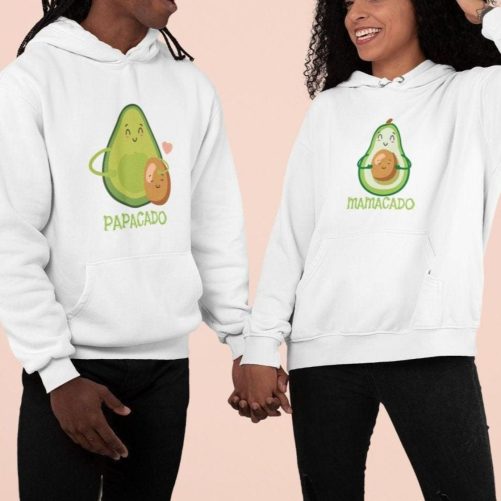 Matching Couple Hoodies Papacado Mamacado