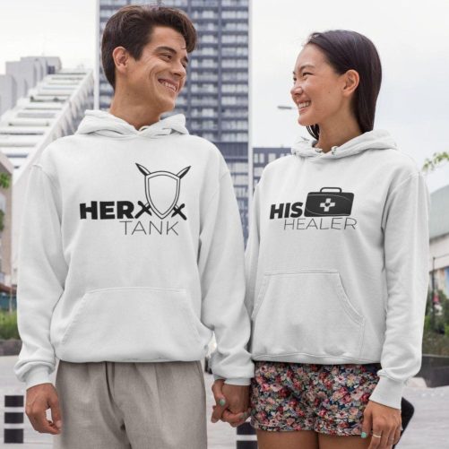 Matching Couple Hoodies Tank & Healer Gamer 1
