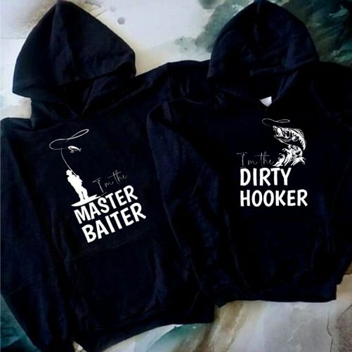 Matching Fishing Couple Hoodies I’m The Master Baiter 1