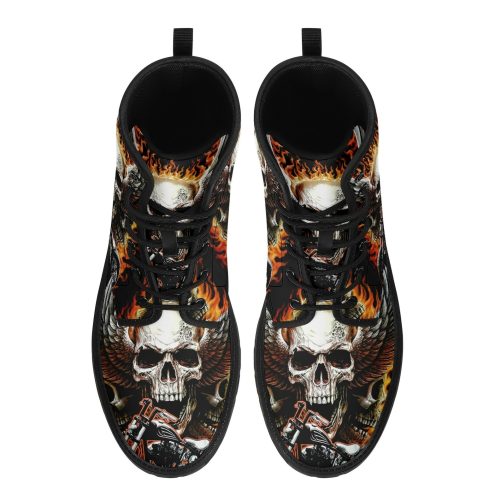 Skull boots Streetwear shoes for biker, 1