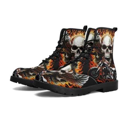 Skull boots Streetwear shoes for biker, 3