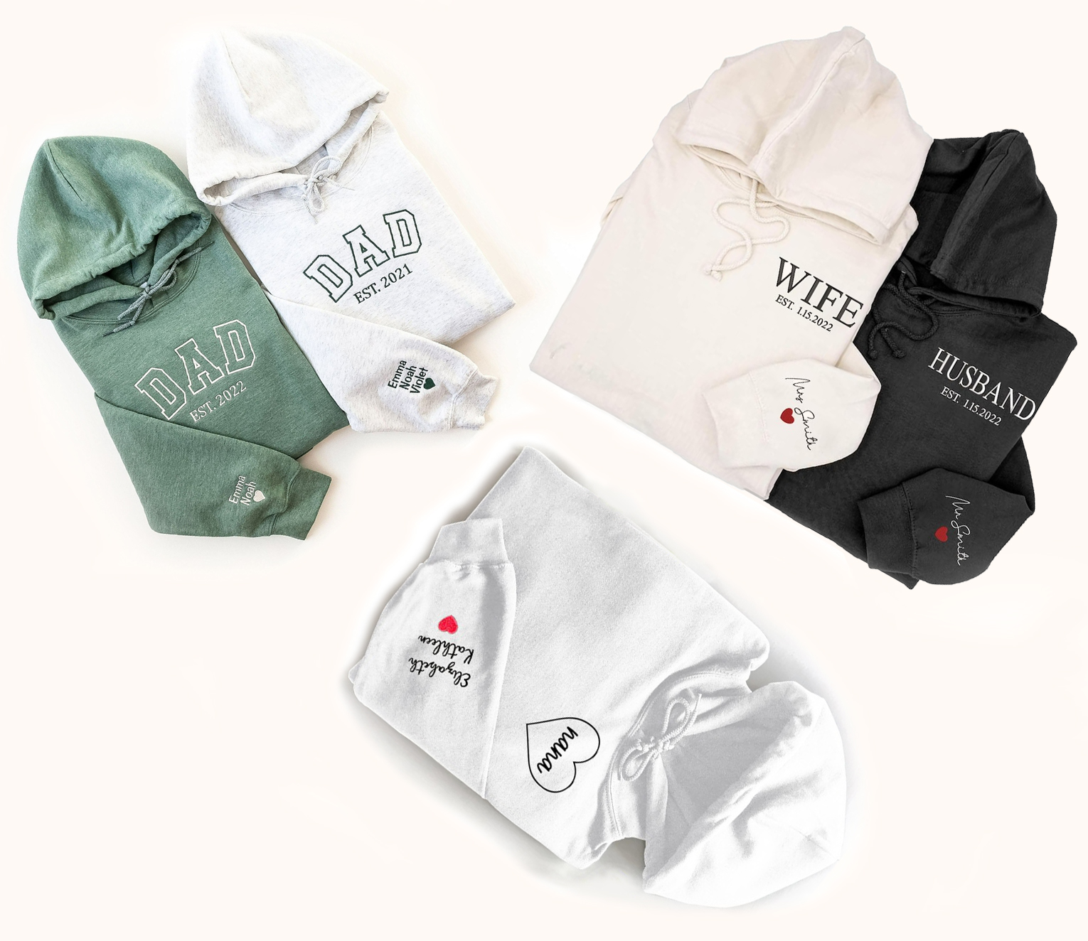banner Embroidered Couple Hoodie update