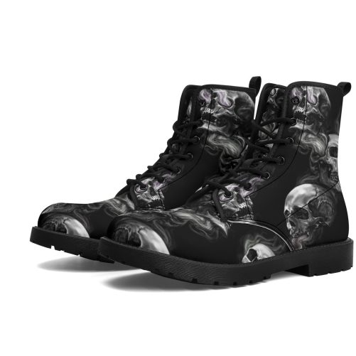 flaming skull winter boots, waterproof boots 1