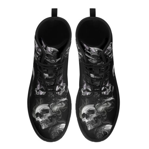 flaming skull winter boots, waterproof boots 2
