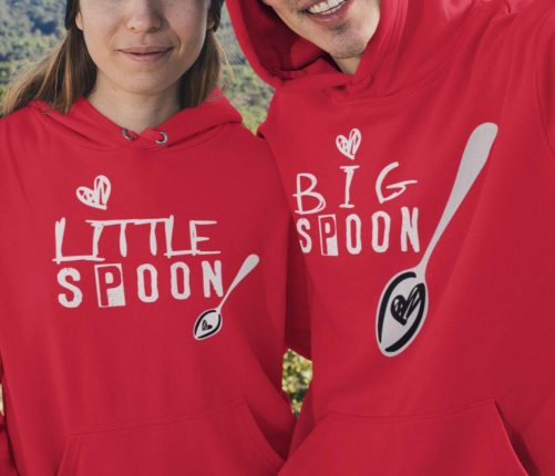 Matching Couple Hoodies Big Spoon And Little Spoon